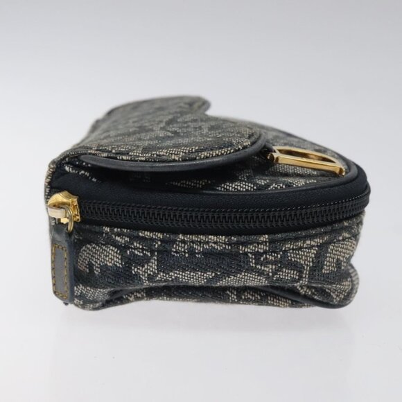 Christian Dior Trotter Canvas Pouch Navy Auth 119182 - Picture 5 of 16